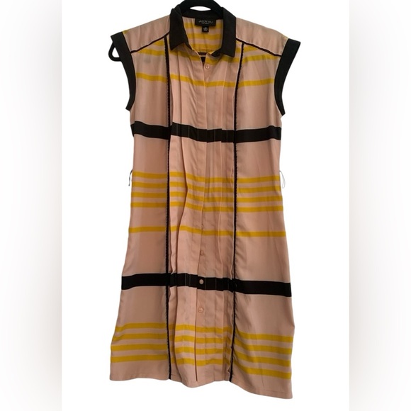 WOO to the WU! Jason Wu for Target plaid button up tie belt stripe dress - Picture 3 of 13